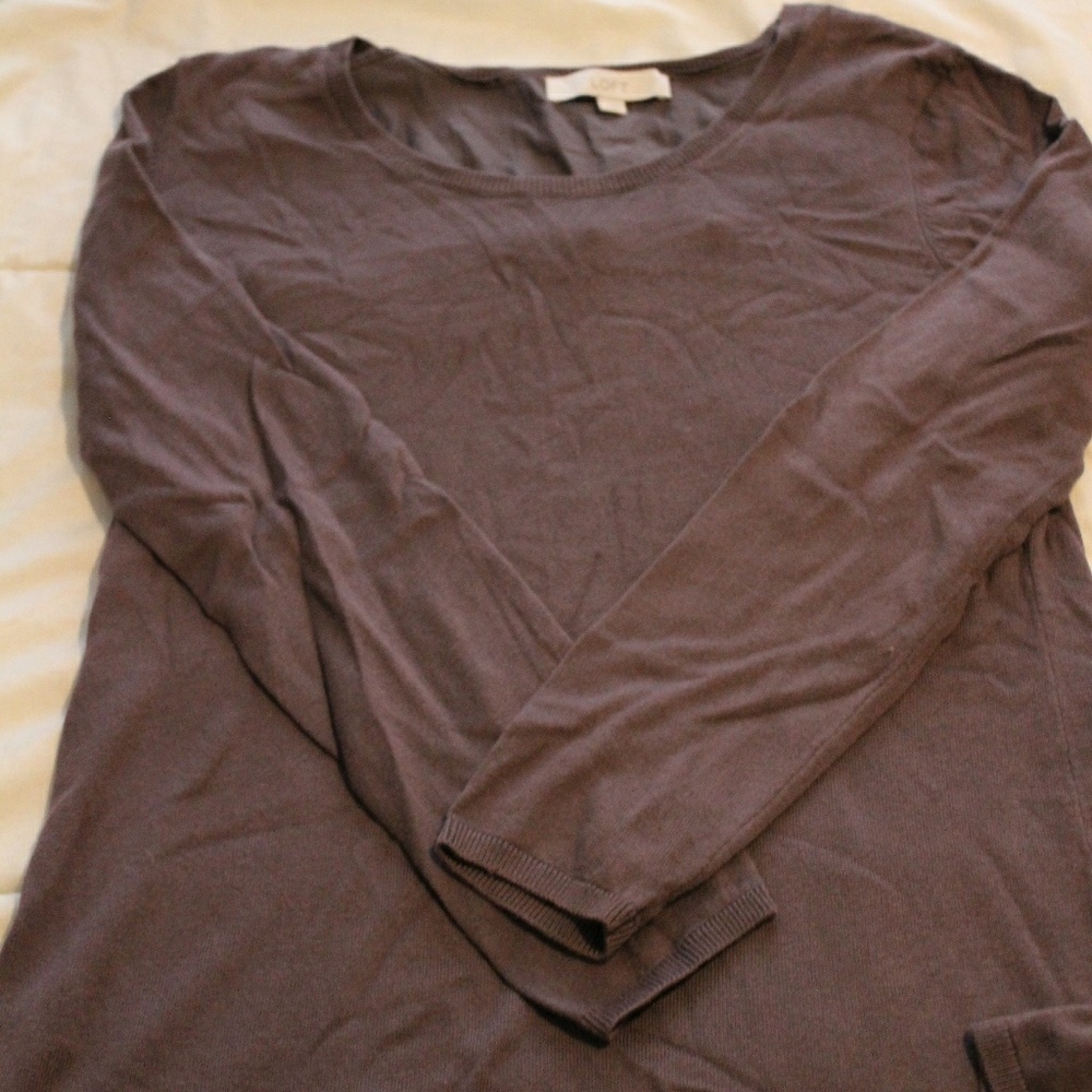 Long-sleeved sweater with satin panel